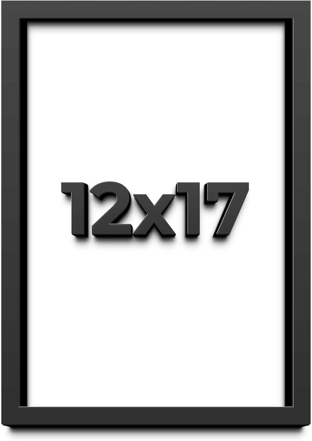 12x17 Shadow Box Frame Black | 1 Inches Deep Real Wood Contemporary Shadowbox Display UV Resistant Acrylic Front, Acid Free Backing, and Hanging Hardware Dugan Picture Style,