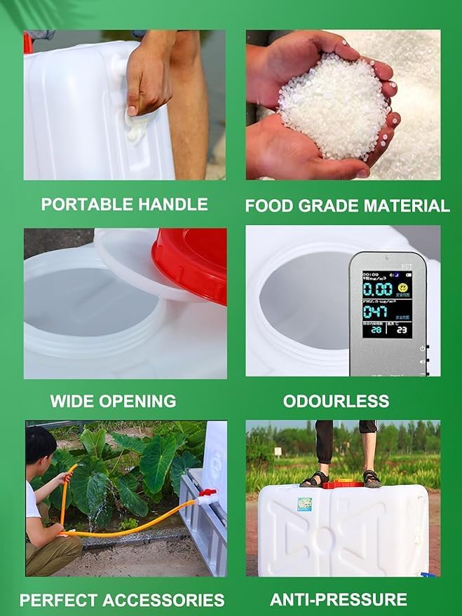 Water Storage Tank for Camping, Plastic Water Containers with Spigot for Emergency Water Storage Household Outdoor Camping Hiking Self-Driving Tour(Size:35L/9gallon)