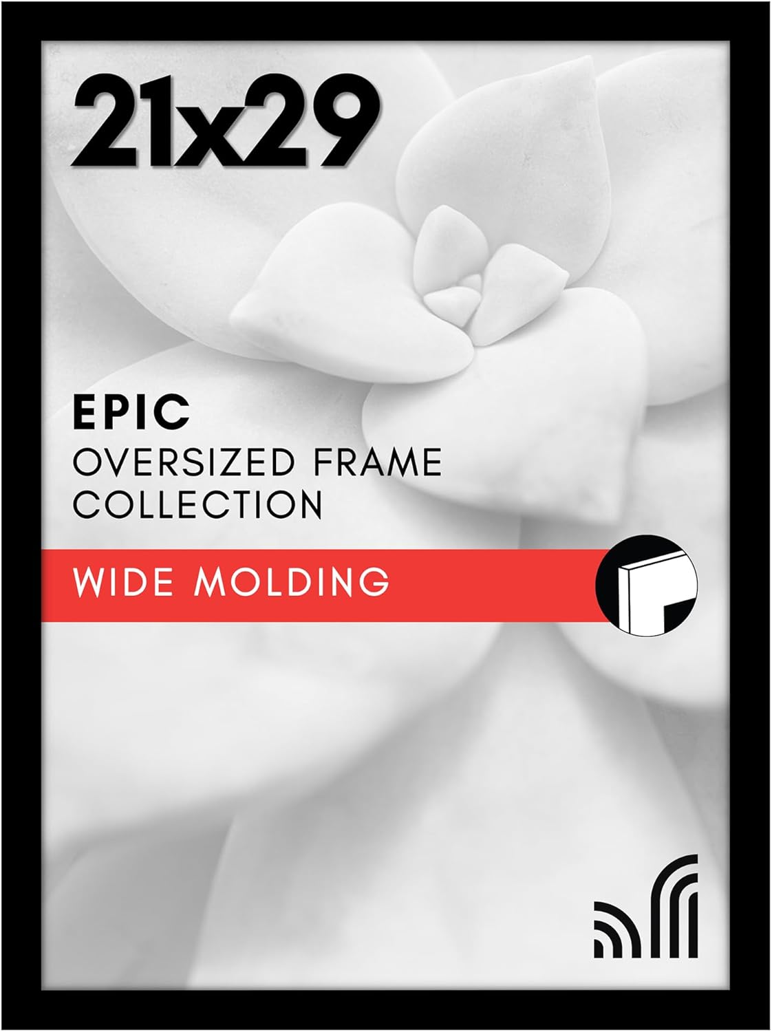 Americanflat 21x29 Picture Frame with Polished Plexiglass - Black Picture Frame - Wide Photo Frames Made of Engineered Wood for Vertical or Horizontal Wall Display - Epic Collection - Black