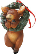 Christmas Small Animal Wreath Swing Ornament Hanging Decor for Xmas Tree Home Office Room Decoration with String (New, Deer)