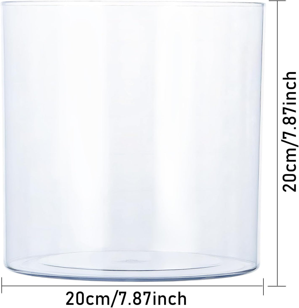 Clear Plastic Vase, Decorative Wide Flower Acrylic Cylinder Vase, Cylinder Vase Floral Container Round Plastic Vases for Home, Wedding Party, Decor, Centerpieces.7.9" x7.9