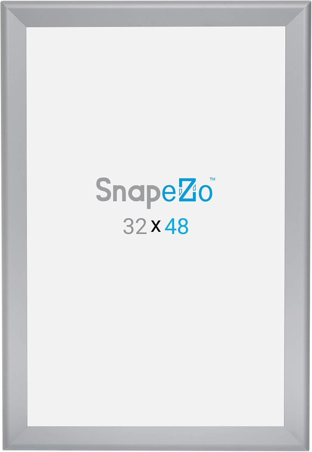 SnapeZo Silver 32x48 Poster Frame, 1.7" Aluminum Profile, Front-Loading Snap Frame, Wall Mounting, Wide Series