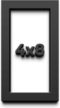 4x8 Black Shadow Box Frame - Contemporary Wood Shadow Box Complete with UV Acrylic, Foam Board Backing & Hanging Hardware