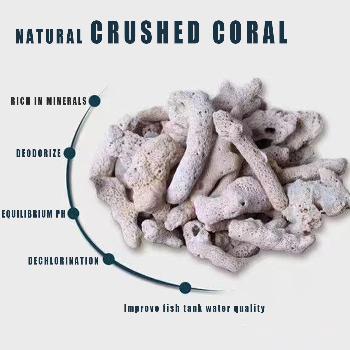 Crushed Coral for Freshwater Aquariums - Natural Filter Media，1.1 LB Crushed Coral for Aquarium，Bio Ceramic Filter Media Fish Tank Filtration Material Pond Filter Media Reusable Aquarium Filter