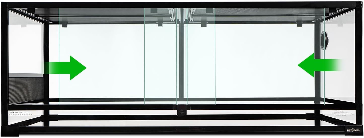 REPTI ZOO 48''x24''x18'' Glass Reptile Terrarium, Front Opening Snake Tank with Double Hinge Door, Reptile Enclosure with Top Screen Ventilation 85 Gallon