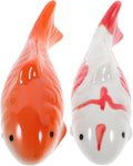 Milisten Ceramic Floating Fish, 2pcs Aquarium Floating Goldfish Koi Fish Floatable Figurines Realistic Fish Tank Fish, Tea Pet Decor, Fairy Garden, Pond Desktop Ornaments, 10.00X4.00X3.50CM