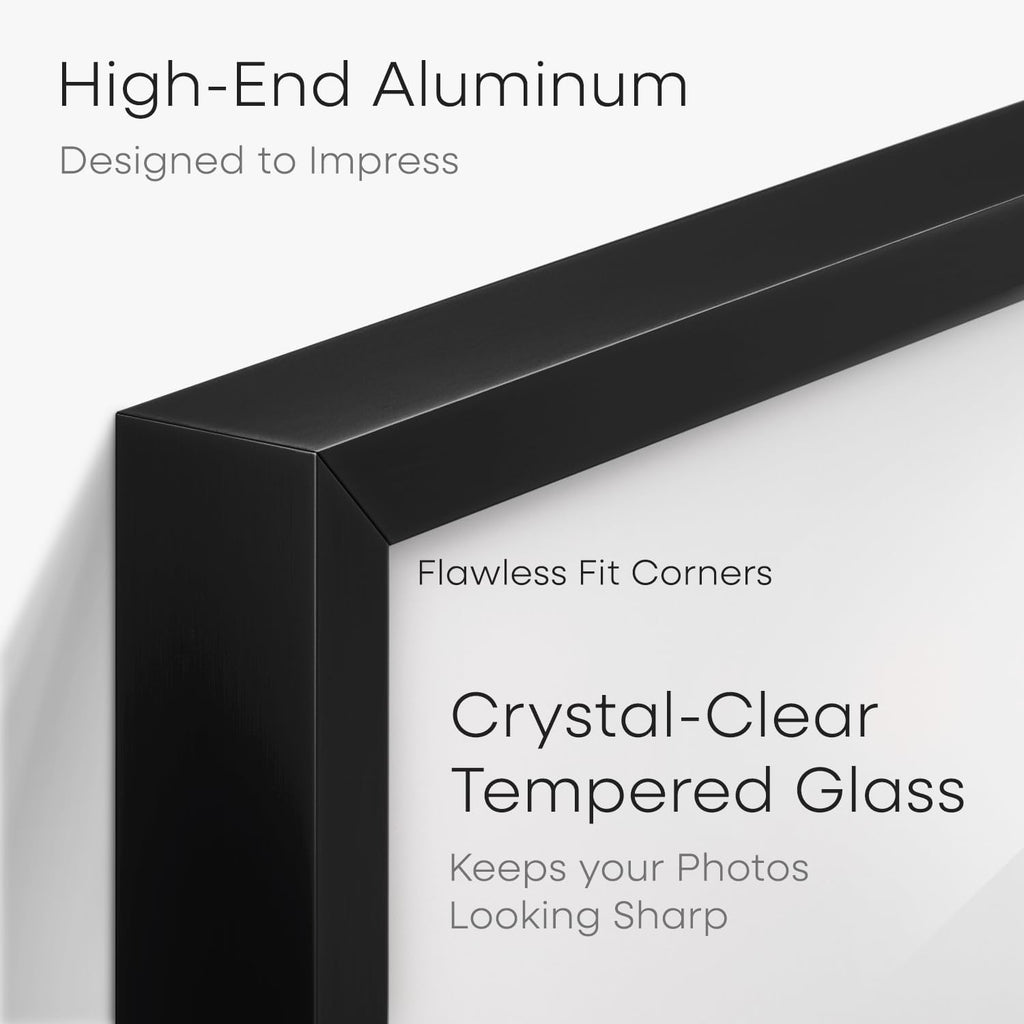 Homeforia 5.5 x 8.5 Business License Frame Black, High End Metal 5.5x8.5 Certificate Frames, 8.5x5.5 Document Frames for Wall or Tabletop, 5.5 by 8.5 Picture Frames, Tempered Glass, Wall Kit, Set of 1