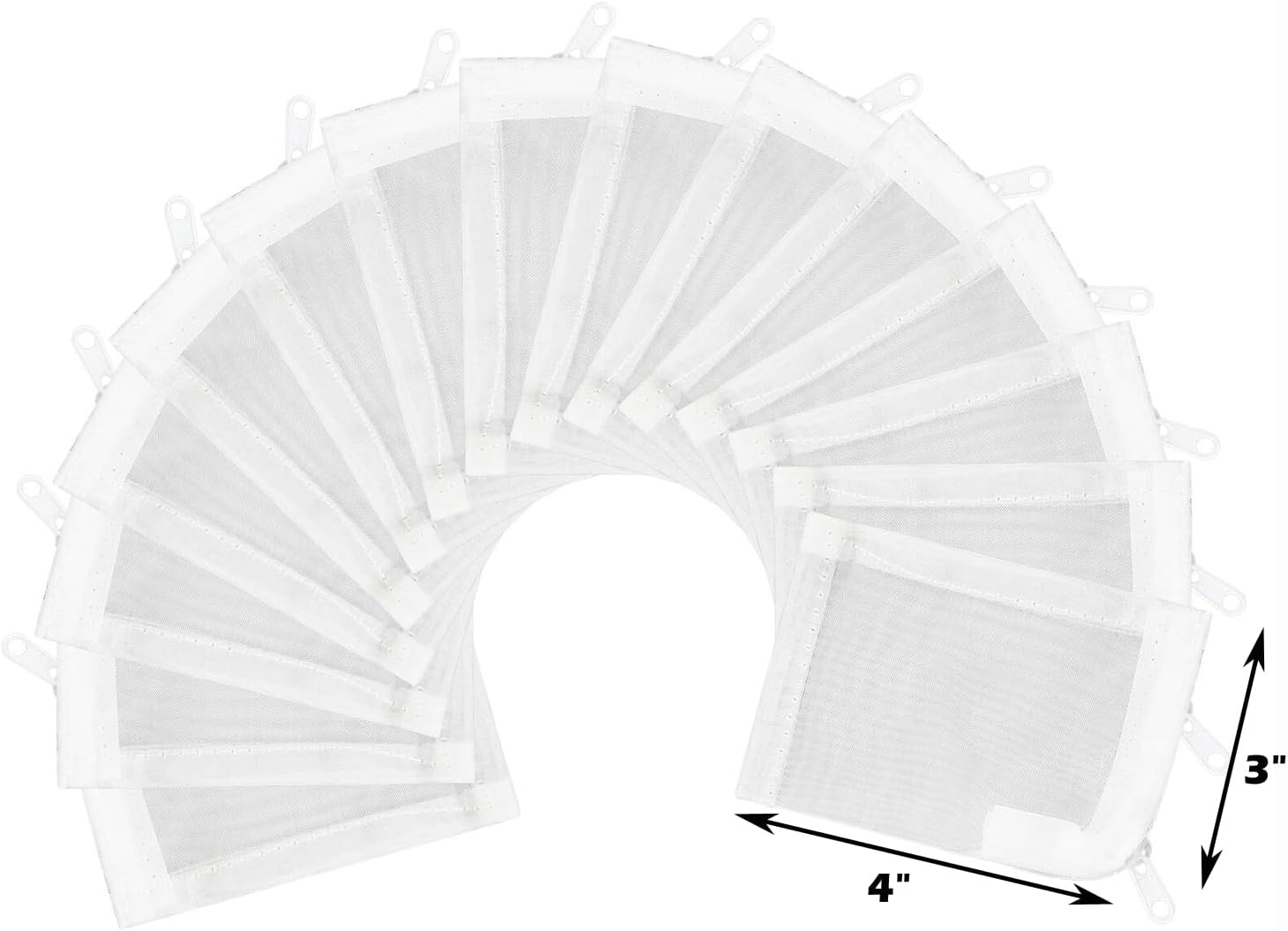 AQUANEAT Aquarium Filter Media Bags 15pcs Fish Tank Extra Fine 100 Micron Mesh Bags with Plastic Zipper for Activated Carbon (3" x 4")