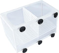 Still Awake Aquarium Fish Breeder Box, Hatching Box, Juvenile Fish Spawning Incubator, Water Isolation Net Hatcher, Nylon Mesh Fish Fry Hatchery Breeder Box Separation Net（White 3 Rooms L）