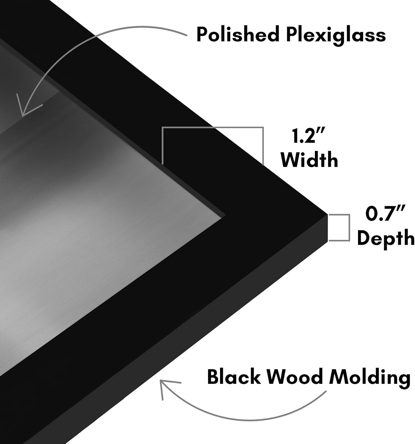 Americanflat 16x40 Poster Frame with Polished Plexiglass - black Picture Frame - Wide Photo Frames Made of Engineered Wood for Vertical or Horizontal Wall Display - Epic Collection - Black