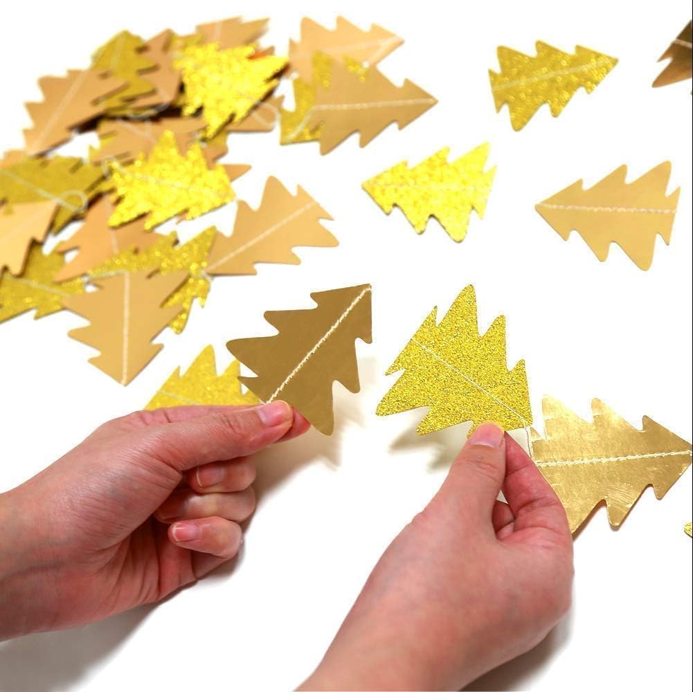 Cheerland Gold Tree Decoration Garland for Woodland & Christmas Tree Golden Decorations Hanging Streamer for Xmas Parties New Year Baby Showers Birthdays & Holiday Backdrops