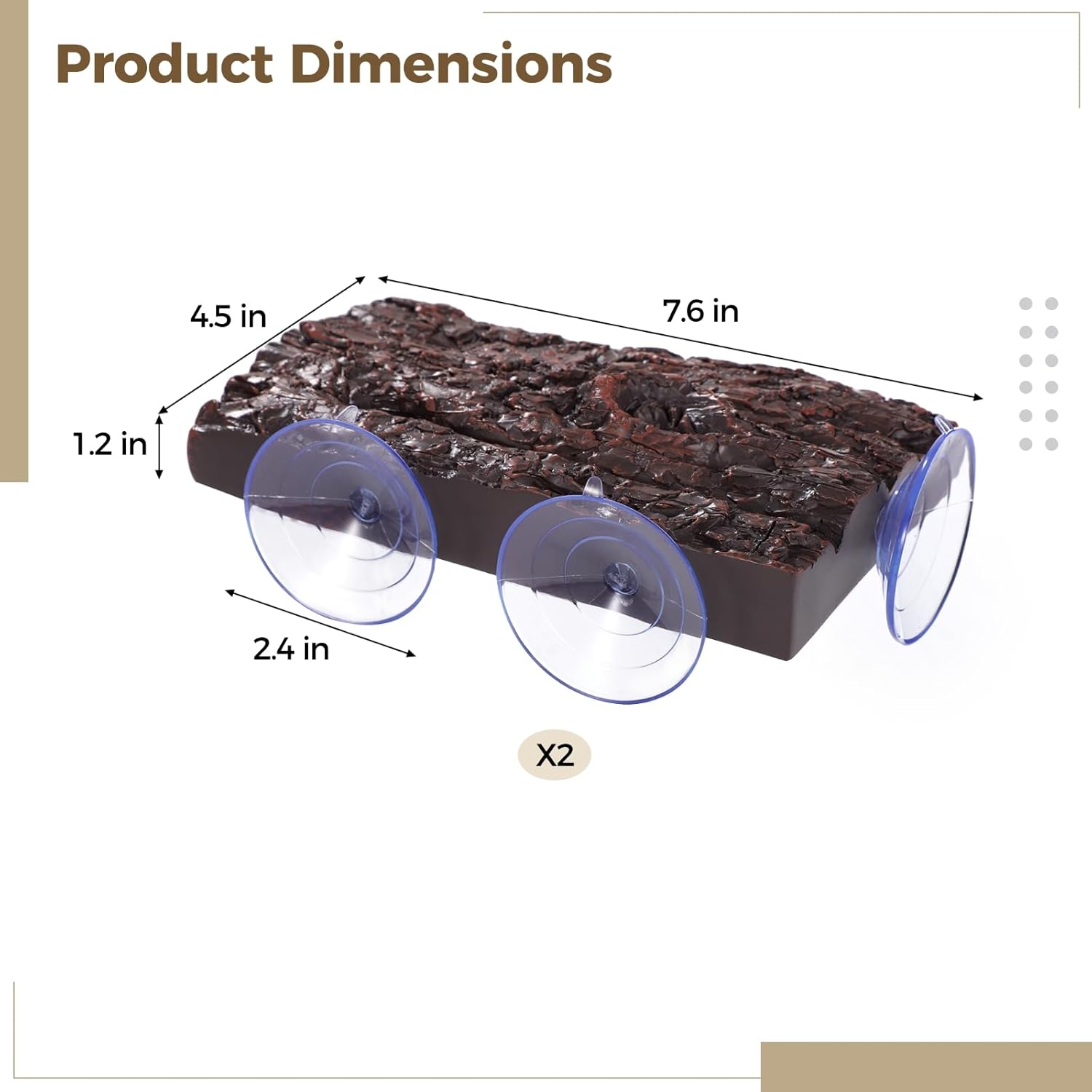 2 PCS Turtle Basking Platform, Resin Tortoise Climbing Dock with Suction Cups for Fish Tank Aquarium, Floating Resting Terrace for Frogs, Amphibians, Lizards