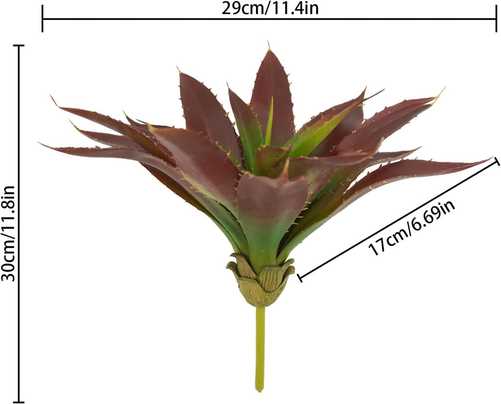 Agusbagli Succulents Plants Artificial, Large Fake Succulents Flowers Unpotted Real Touch Aloe Greenery Plants for Home Outdoor Wedding Floral Arrangement Red