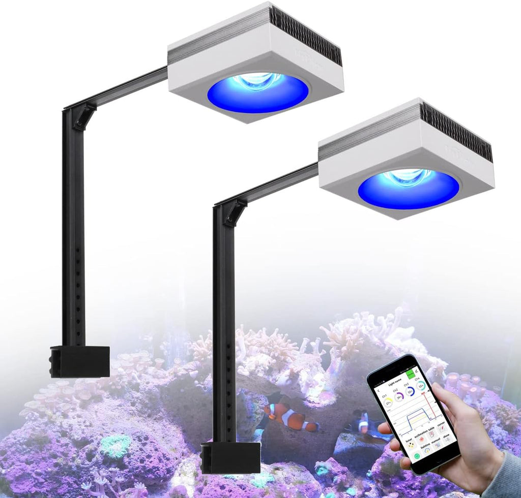 PopBloom RL90 Reef 2PCS Marine Led Aquarium Light Full Spectrum for 36"-48" Reef Coral SPS LPS Reef Coral Saltwater Tank Lamp