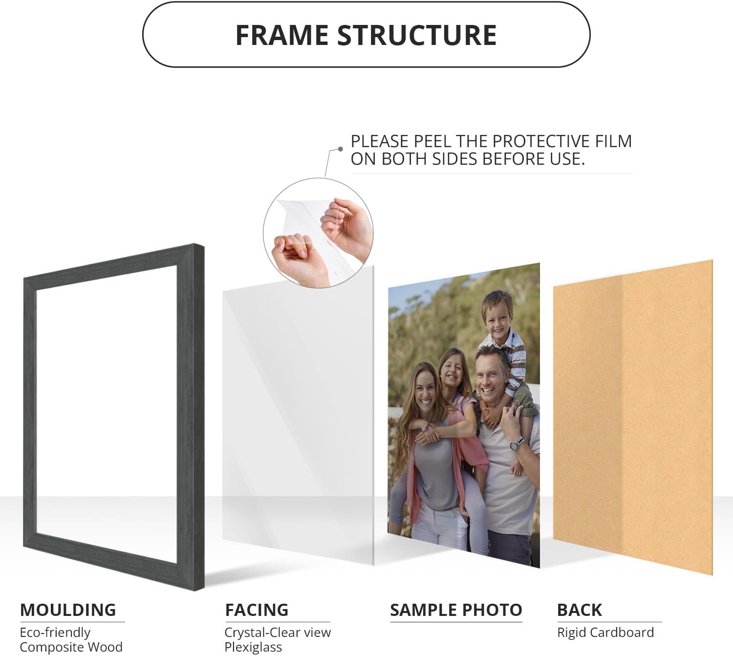 wallsthatspeak 13x18 Slate Gray Picture Frame for Puzzles Posters Photos or Artwork