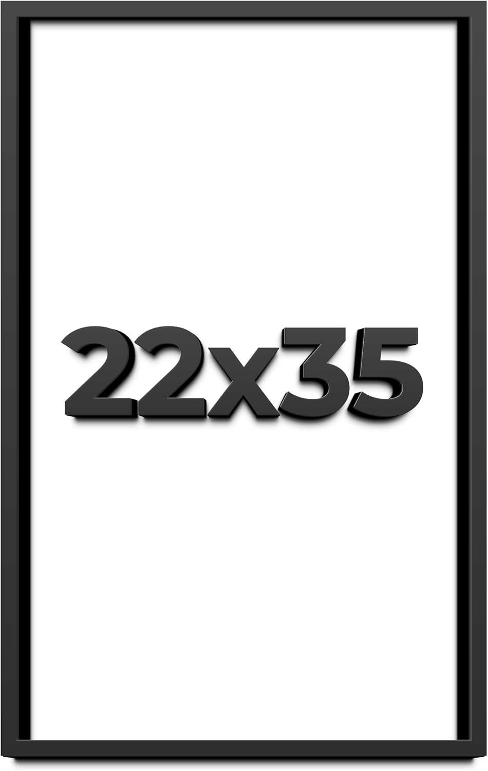 22x35 Shadow Box Frame Black | 1 Inch Deep Solid Wood Shadowbox Display Frame | UV Resistant Acrylic Plexiglass, Acid Free Backing, and Hanging Hardware | Dugan Picture Frame Style