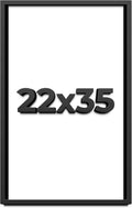 22x35 Shadow Box Frame Black | 1 Inch Deep Solid Wood Shadowbox Display Frame | UV Resistant Acrylic Plexiglass, Acid Free Backing, and Hanging Hardware | Dugan Picture Frame Style