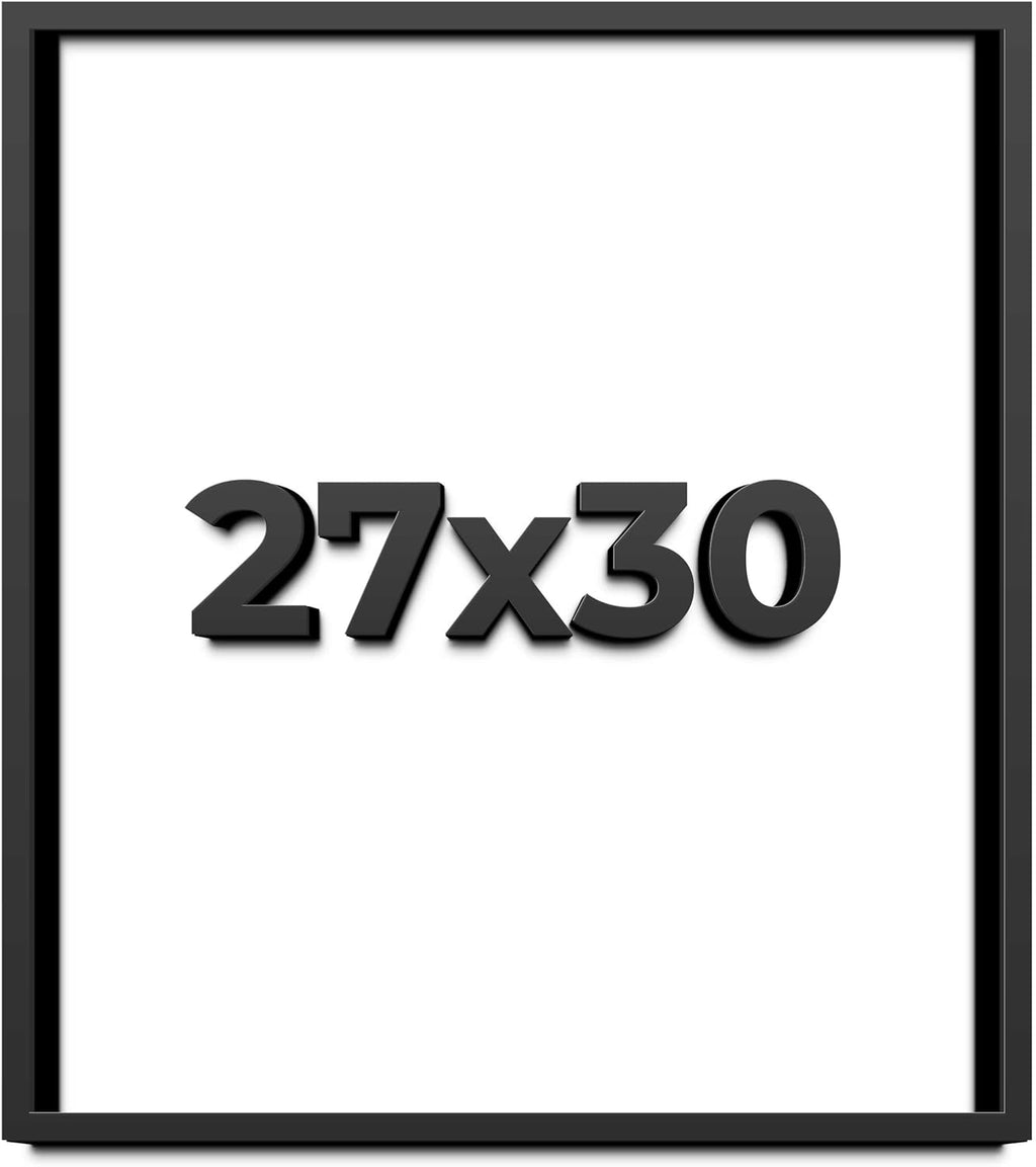 27x30 Shadow Box Frame Black | 1 Inch Deep Solid Wood Shadowbox Display Frame | UV Resistant Acrylic Plexiglass, Acid Free Backing, and Hanging Hardware | Dugan Picture Frame Style