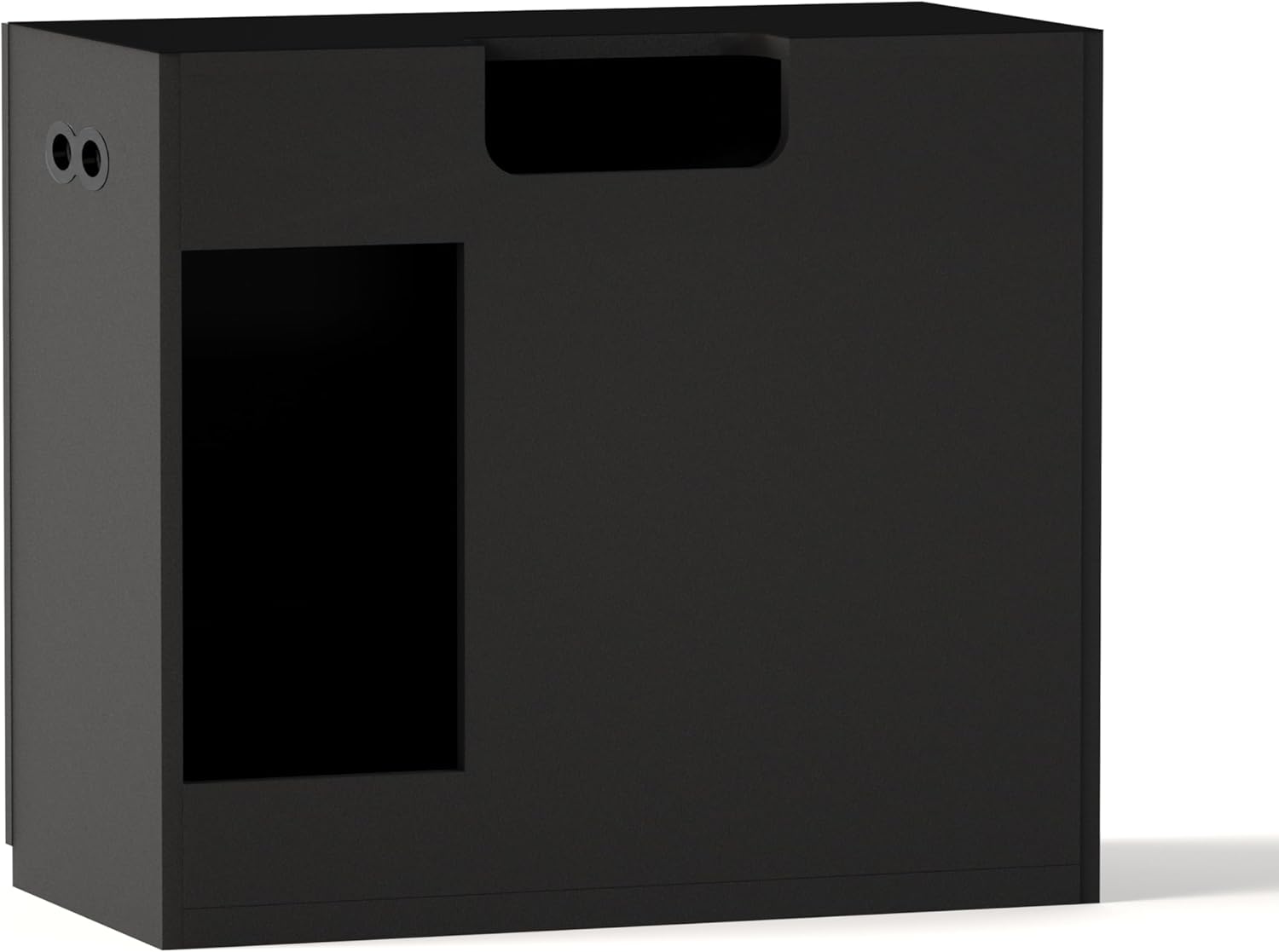 LANDEN Wooden Storage Cabinet with Modern Accent Design, Multi-Purpose Furniture for Living Room and Home Décor, Works as Aquarium Stand for up to 44 Gal Tanks, Matte Black, W35.5xD17.7xH31.5 in