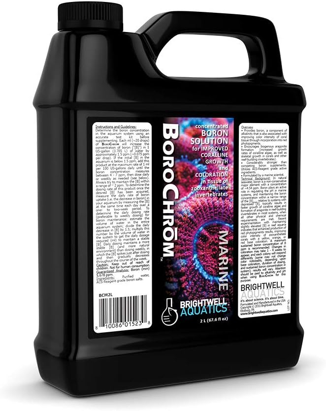 Brightwell Aquatics BoroChrom - Concentrated Boron Solution for Coralline Growth and Red Coloration, 2 L