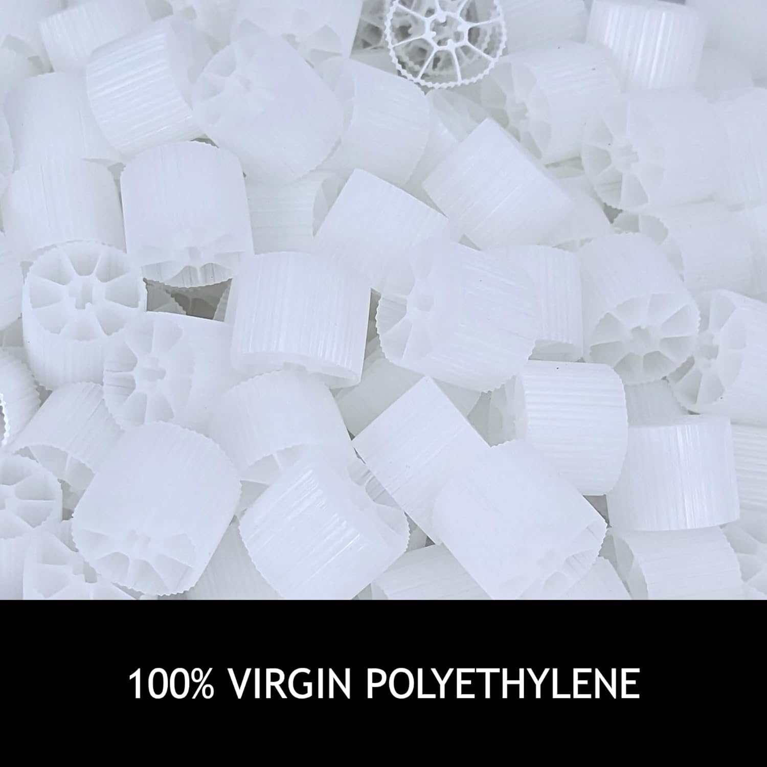 Moving Bed Bio Filter Media - 20mm, White, for Koi Ponds, Aquariums, Aquaculture, Aquaponics (100 pcs)