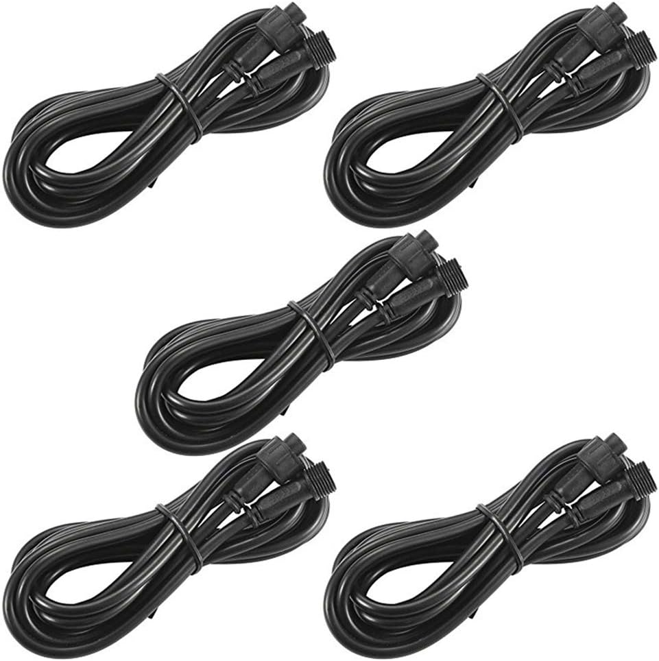 Sumaote 9.84ft 3m 4Pin Extension Cable Wire 22 AWG IP67 Extension Cord with Male and Female Connectors at Both Ends for RGB LED Deck Light, Pack of 5
