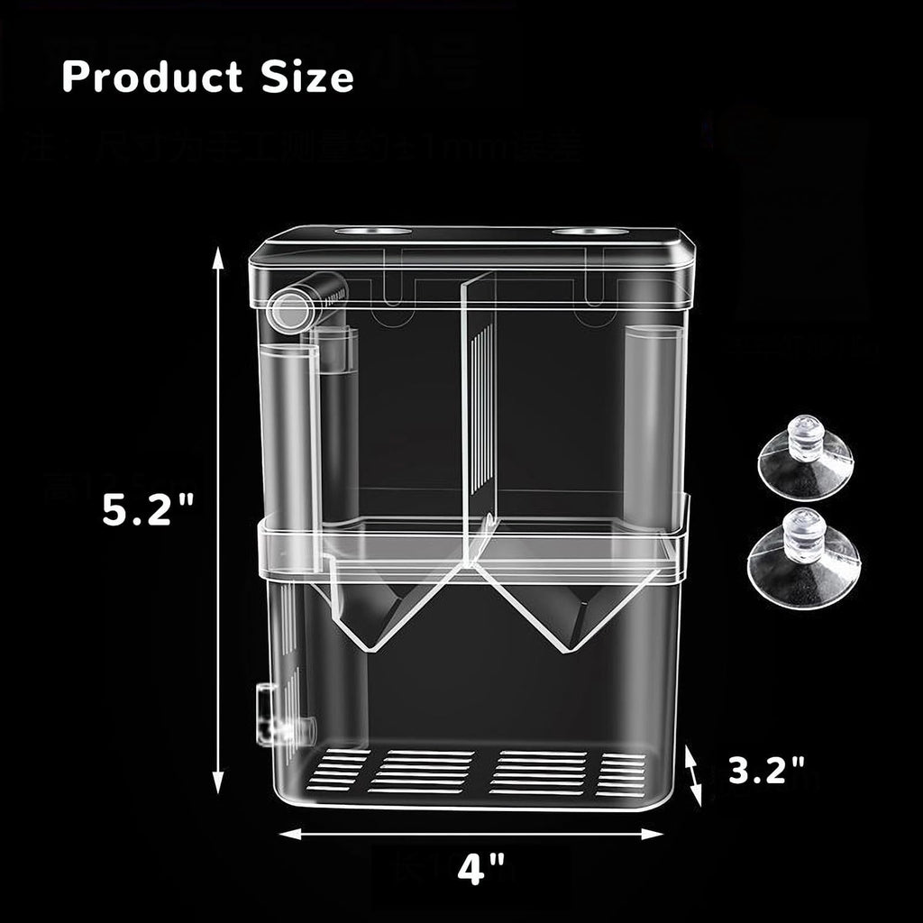 Mipukbay Aquarium Small Isolation Breeding Box, Acrylic Transparent Aquarium Breeder Box for Fish Fry Hatching, Shrimp Breeding, Betta, Guppy, Killifish, Clownfish, Suitable for Small Fish Tanks