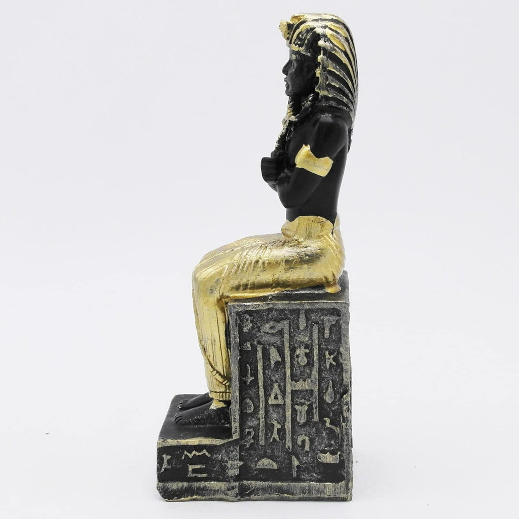 Reptile Tank Decorations Aquarium Egyptian Pharaoh Betta Fish Tank Statues Figurine Sculpture Ancient Egypt Turtle Lizard Spider Tanks Terrarium Décor Ornament Pet Gold