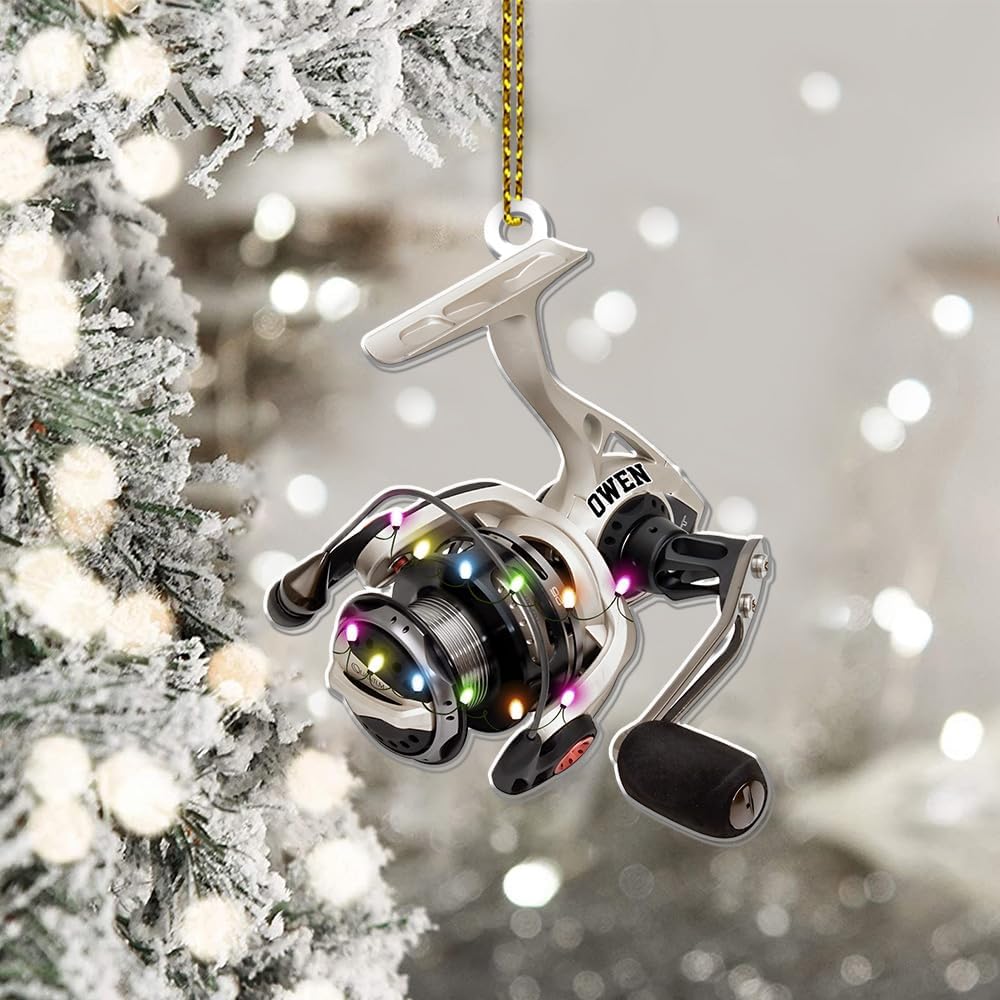 Fishing Rob Personalized Fishing Christmas Ornament Fish Ornaments for Christmas Tree Bass Fish Ornaments Fishingman Decor Flat 2D Hanging Tree Fisherman Dad Gift 137