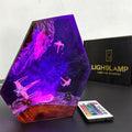 Galaxy Space Resin Lamp – Resin Art Night Light with 16 Color LED, USB Powered Desk Lamp with Wooden Base & Remote,Handmade Gift for Christmas, New Year