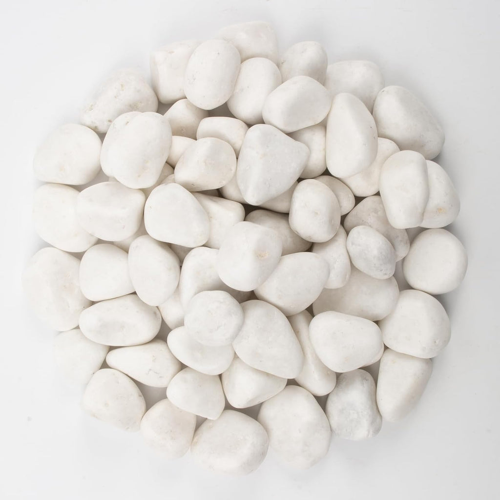 40lbs White Natural River Rocks, Polished Pebbles for Plants Garden, 1-2 inch Decorative White Stones, Ideal for Fish Tank, Vases, Crafting, Home Decor and Garden Landscaping Rocks,White