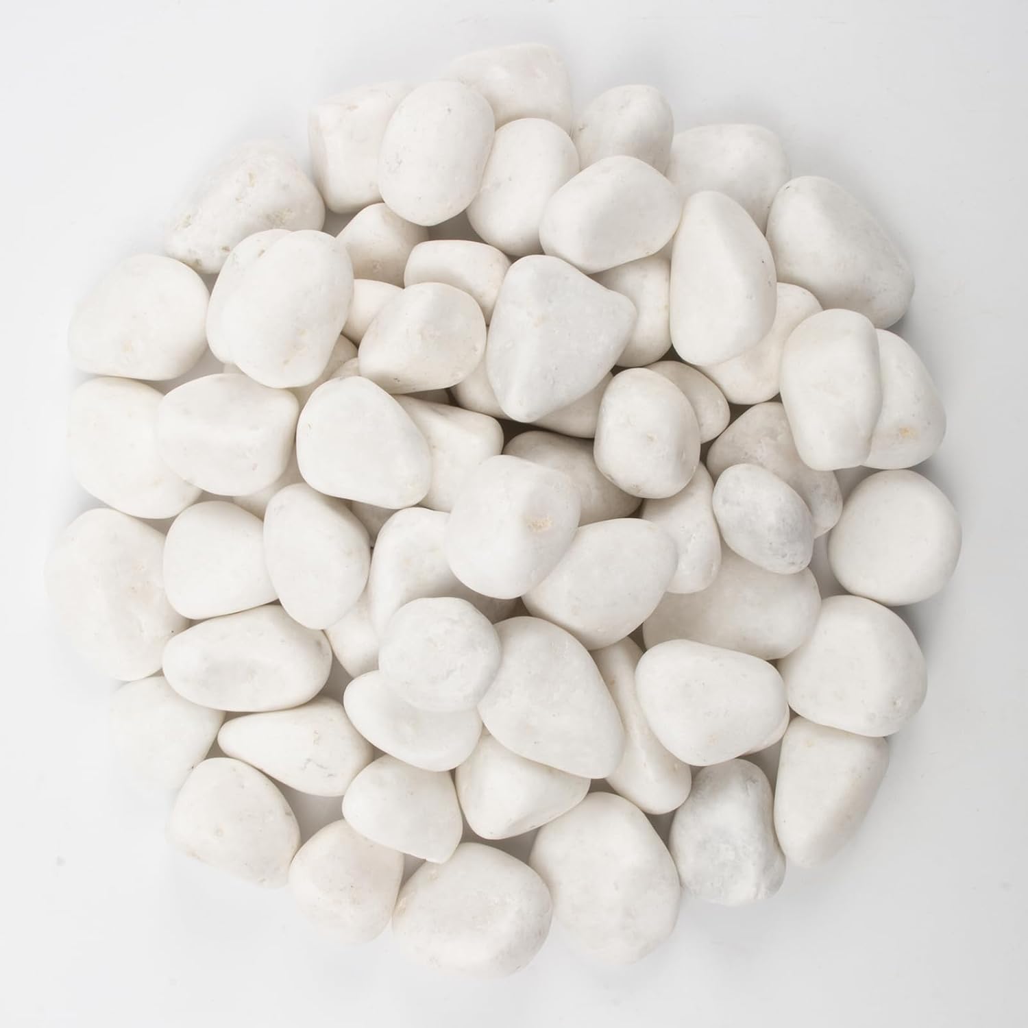 40lbs White Natural River Rocks, Polished Pebbles for Plants Garden, 1-2 inch Decorative White Stones, Ideal for Fish Tank, Vases, Crafting, Home Decor and Garden Landscaping Rocks,White