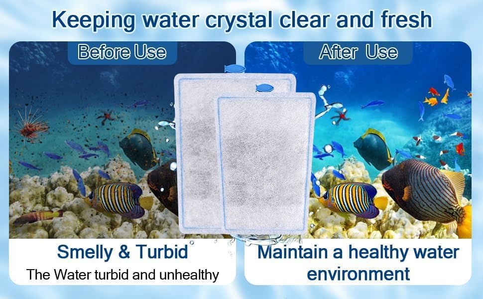 8 Pack Assembled Medium Aquarium Filter Cartridge for Whisper Bio-Bag Power Filters, Medium Replacement Filter Cartridges for ReptoFilter