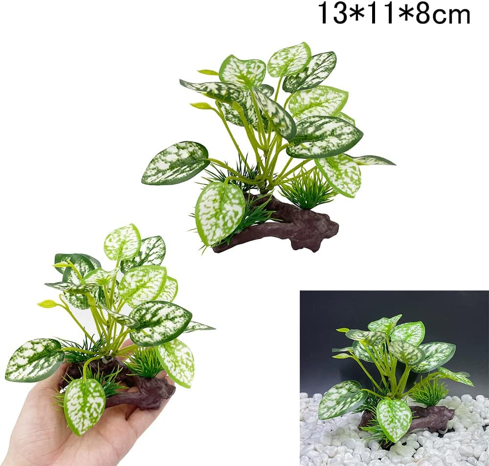 Smoothedo-Pets Fish Tank Decorations Aquarium Decoration Ornaments Accessories Betta Fish Hides Cave Rest Soft Leaf (Mix-Leaf-Set-C)