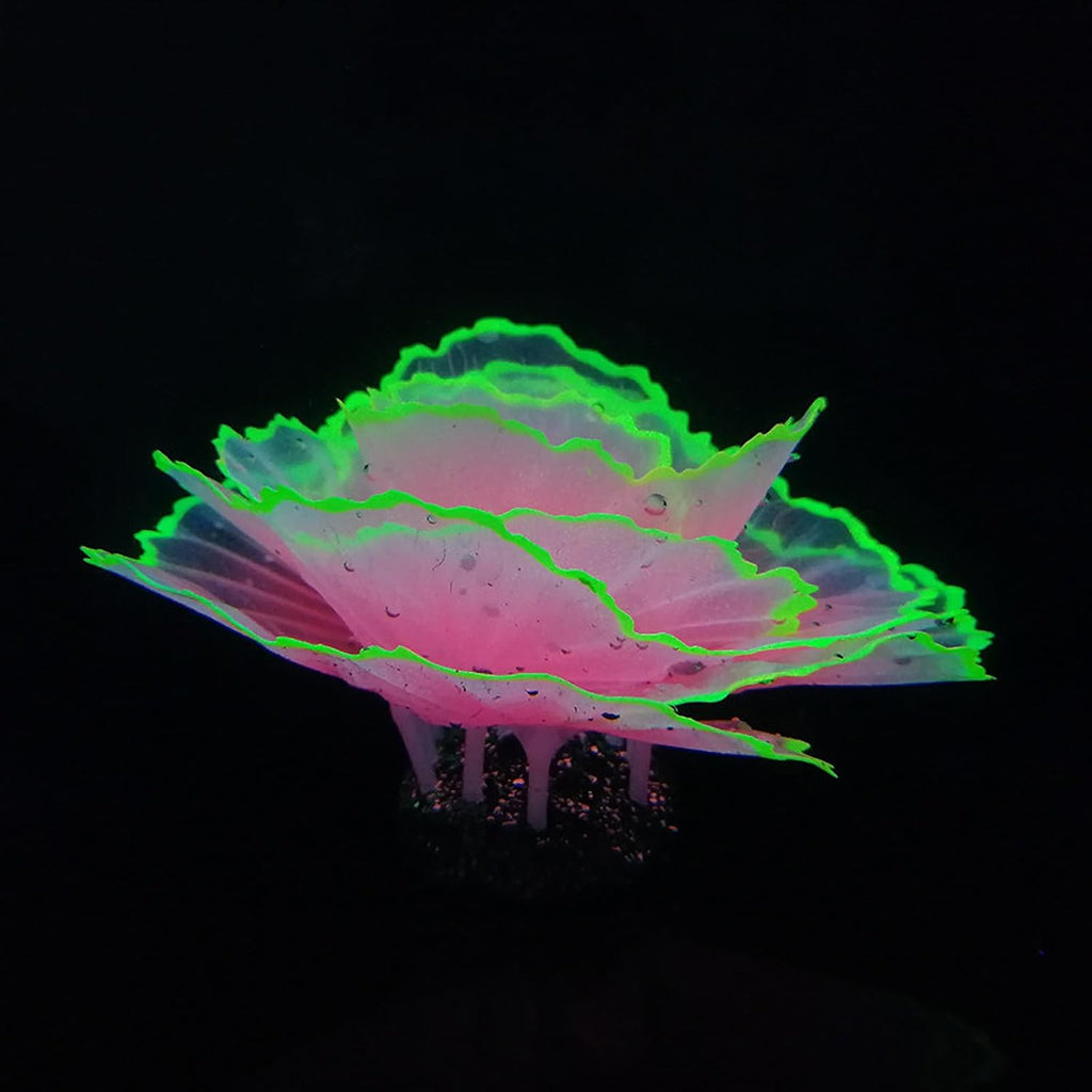 Besimple Aquarium Coral Ornament Glowing Effect Coral Decor Resin Fish Tank Plants Decoration for Aquarium Tank Landscape(Pink)