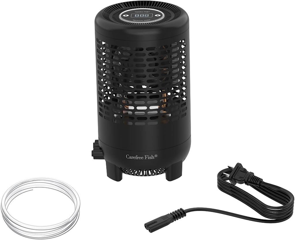Carfree Fish Aquarium Chiller Semiconductor Technology Cooling Water Low Noise 36dB Long Service Life Small Size Energy-Saving for ≤12Gal Tank(Patent No.: US D1065431S)