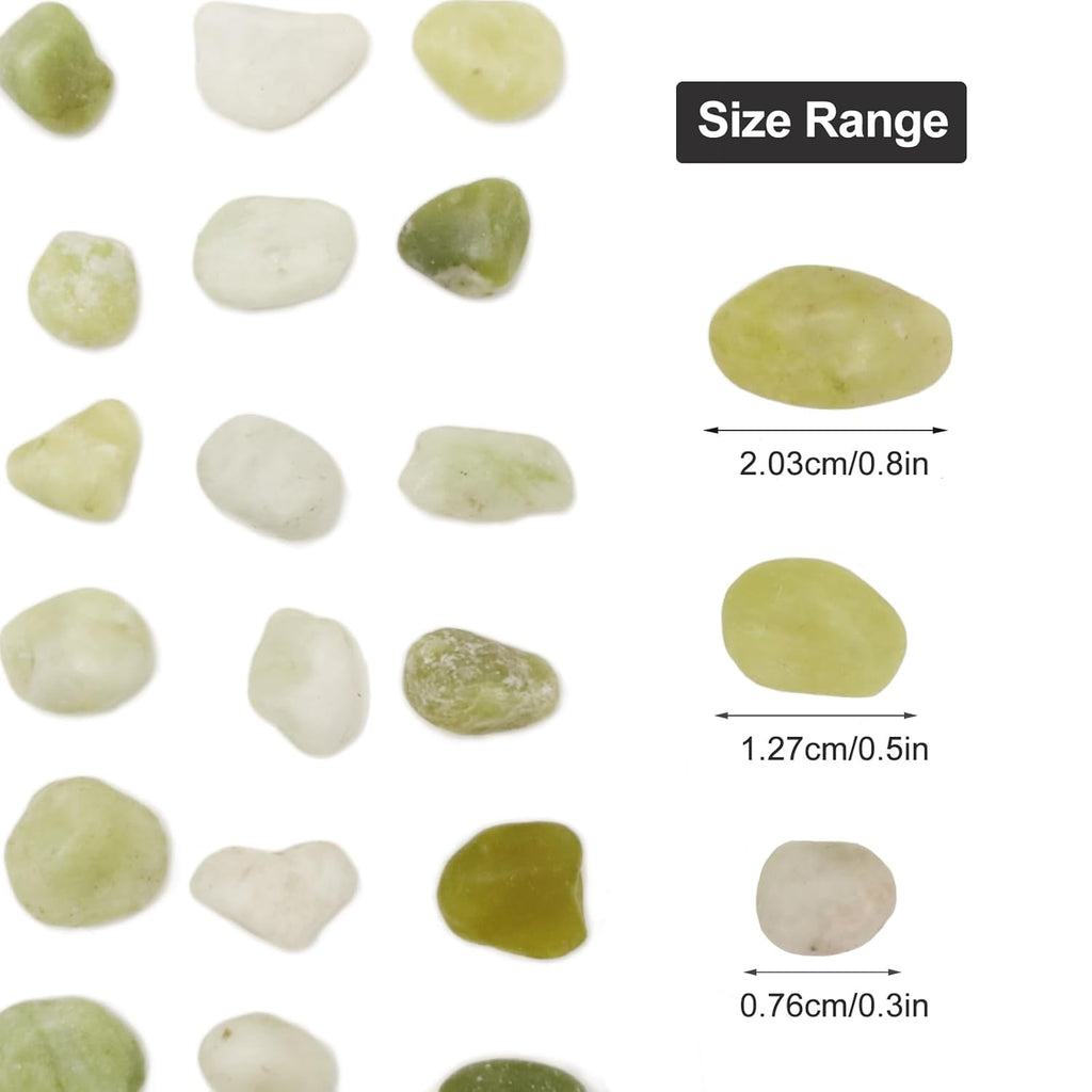 10LB Natural Polished Jade Pebbles River Rocks Decorative Stones, Ideal for Indoor Plants,Fish Tank, Vases, Succulents, Home Decor and Outdoor Garden Landscaping, Small Jade