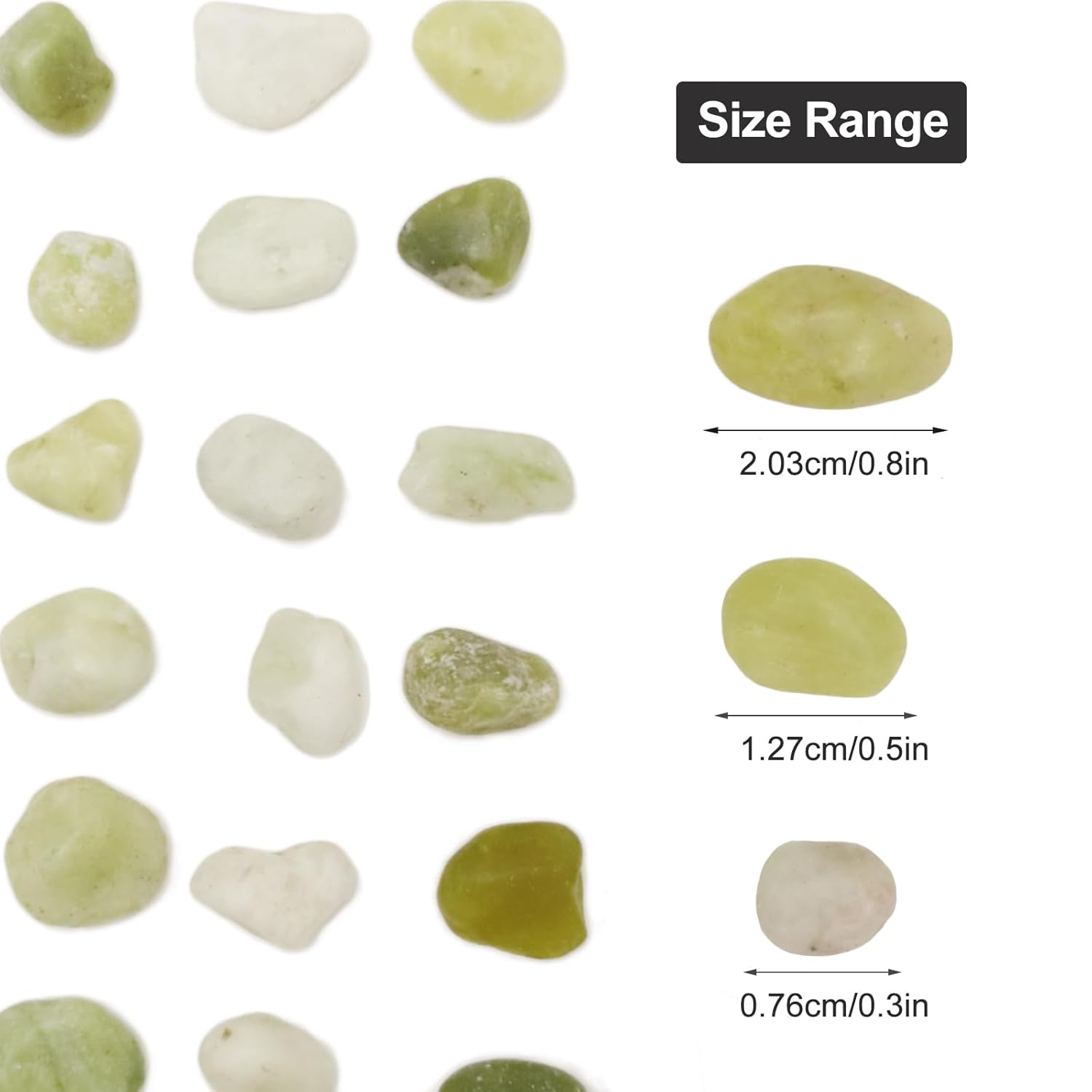 10LB Natural Polished Jade Pebbles River Rocks Decorative Stones, Ideal for Indoor Plants,Fish Tank, Vases, Succulents, Home Decor and Outdoor Garden Landscaping, Small Jade