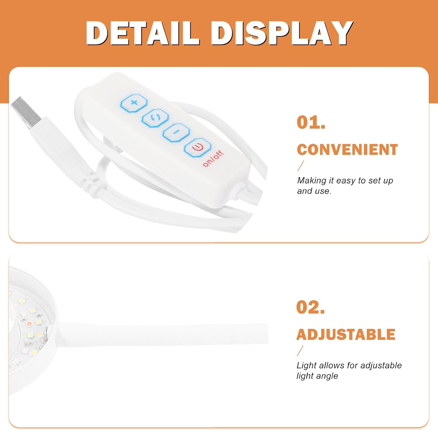 Adjustable Small LED Fish Tank Light Clip Type Aquarium Lamp for Aquatic Plant Lighting Portable USB-Powered Aquarium Accessory with Housing