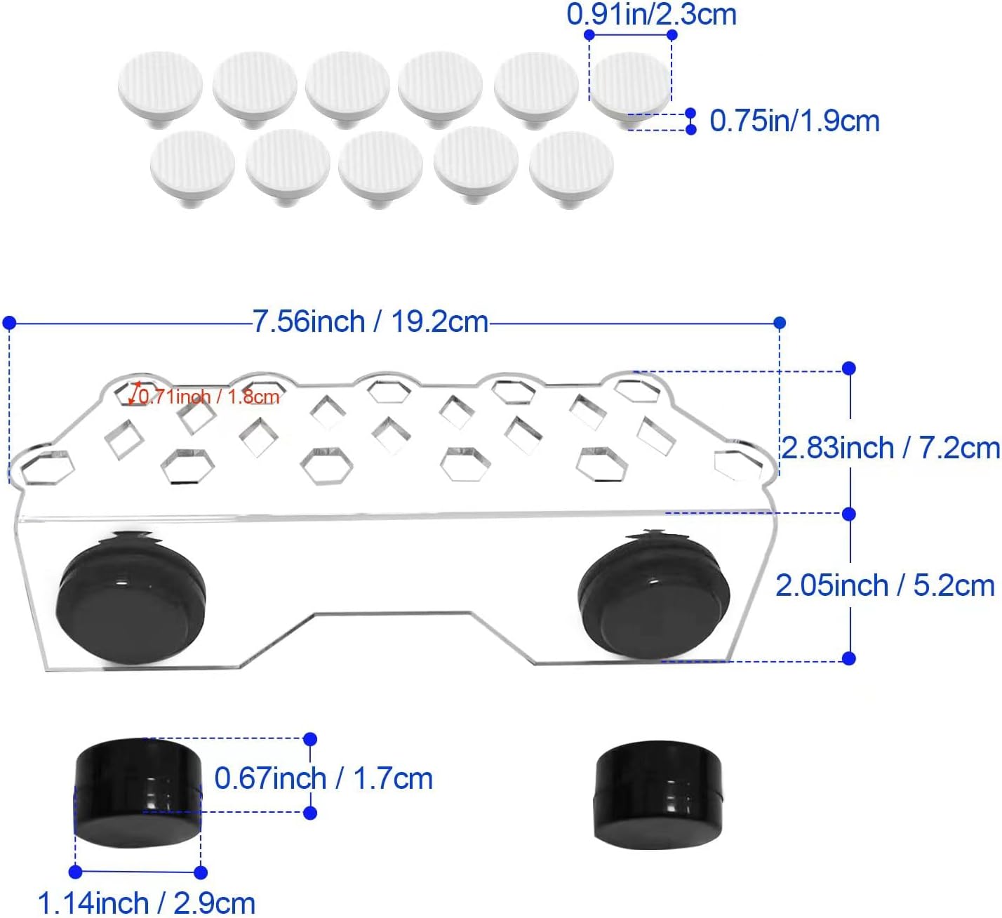Coral frag Magnetic Holder, Magnetic Coral frag Plug Holder，,Magnetic Coral frag Rack，The Medium Magnetic Coral frag Holder Set with 11 Coral frag Plug Ceramic Bases