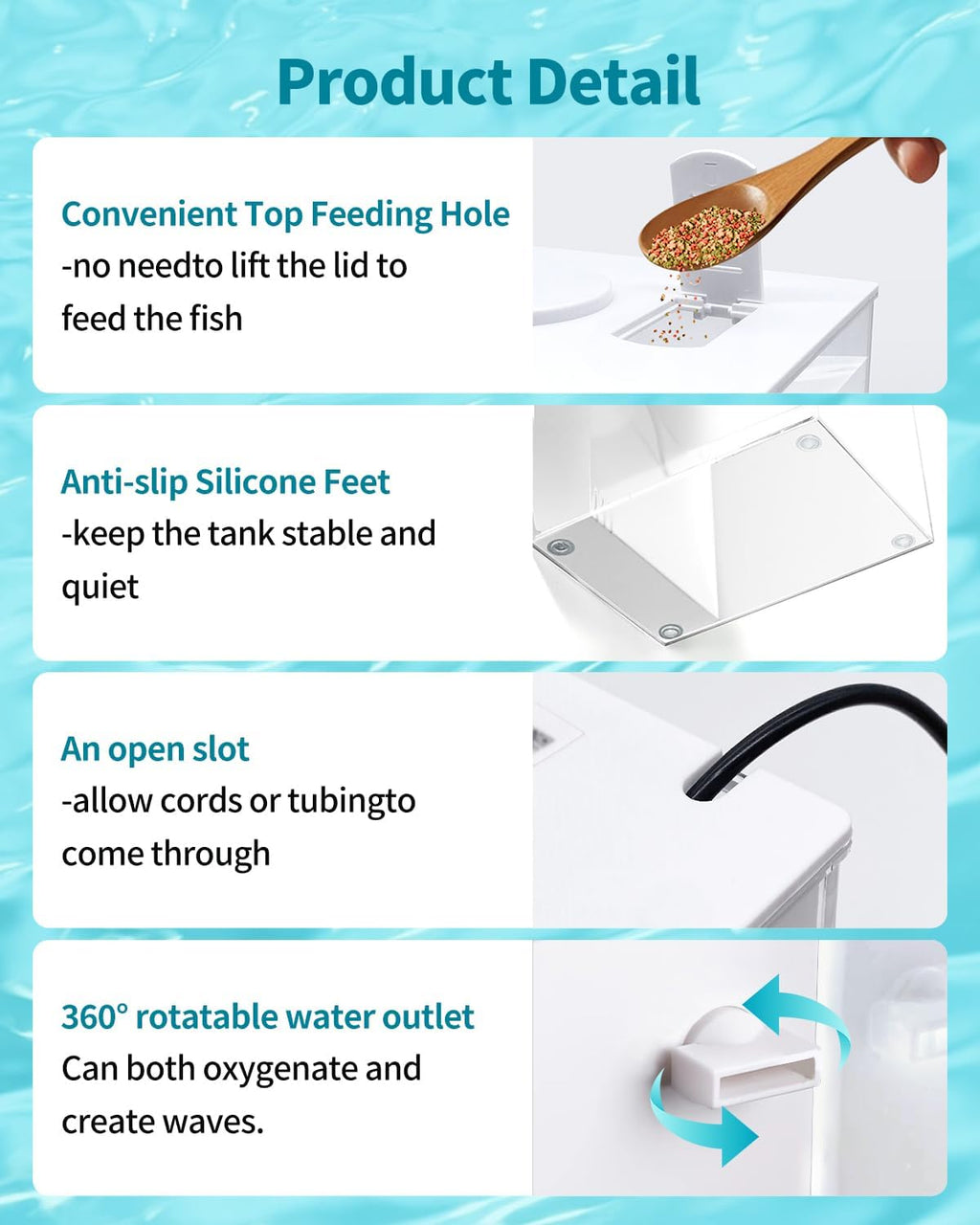 Fish Tank Betta Starter Kit 1 Gallon Desktop Small Aquarium Kit with LED Light and Filter Media & Water Pump– Compact Aquarium for Betta Fish, Small Fish, Shrimp, or Plants