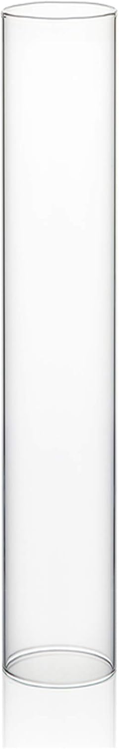WGVI Hurricane Candle Holder Sleeve, Wide 3", Height 18", Clear Glass Cylinder Candleholder, Chimney Tube, Open Ended Candle Shade, 1 Piece