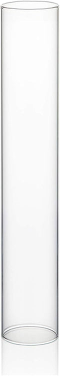 WGVI Hurricane Candle Holder Sleeve, Wide 3", Height 18", Clear Glass Cylinder Candleholder, Chimney Tube, Open Ended Candle Shade, 1 Piece
