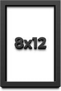 8x12 Shadow Box Frame Black | 1 Inch Deep Solid Wood Shadowbox Display Frame | UV Resistant Acrylic Plexiglass, Acid Free Backing, and Hanging Hardware | Dugan Picture Frame Style