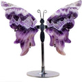 Apengshi Natural Genuine Crystal Statues Butterfly Ornament, Amethyst Agate Wings, Home Office Tabletop Decor (Amethyst)