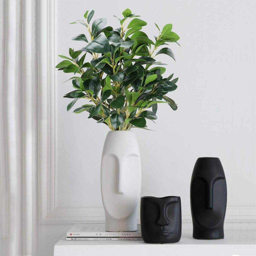 3Pcs Faux Greenery Stems Eucalyptus Plant 32.3'' Long Stem Artificial Shrubs Plants Silk Greenery Stems Arrangement for Floor Vase Garden Office Home Decor Wedding Table Centerpiece