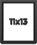 11x13 Shadow Box Frame Black | 1 Inch Deep Solid Wood Shadowbox Display Frame | UV Resistant Acrylic Plexiglass, Acid Free Backing, and Hanging Hardware | Dugan Picture Frame Style