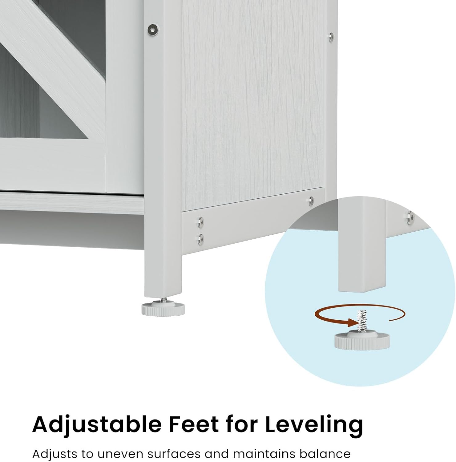 80 Gallon Aquarium Stand With Power Outlets, Farmhouse Fish Tank Stand, Reptile and Terrarium Stand with Cabinet Storage, Sturdy Heavy Duty 58.9" 19.7", White