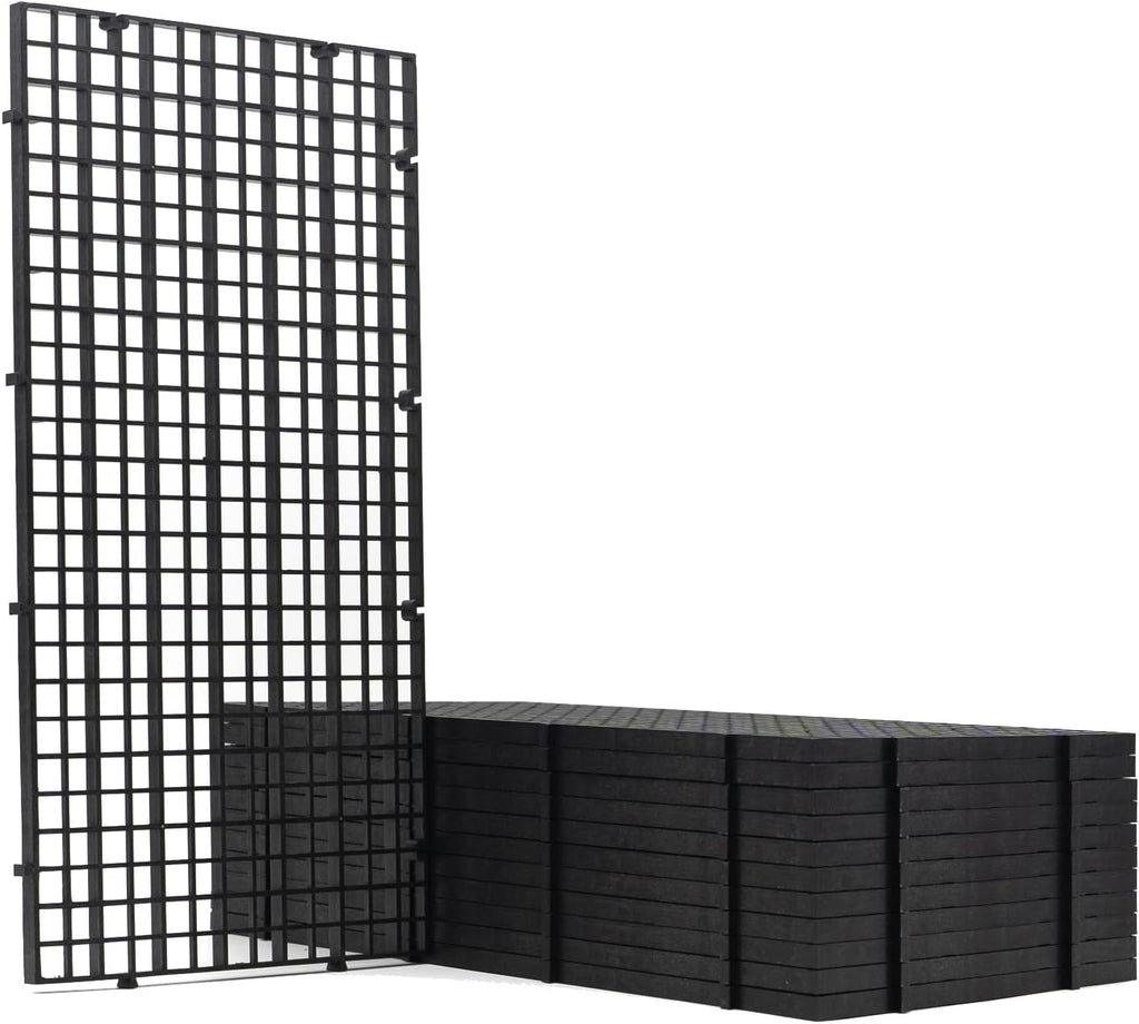 LINLAN 12 Pieces 5.9x11.8in (15X30cm) Aquarium Grid Plastic, Fish Tank Divider, Egg Crate for DIY Filtration and Bottom Protection in Aquascaping (Black-No Accessories)