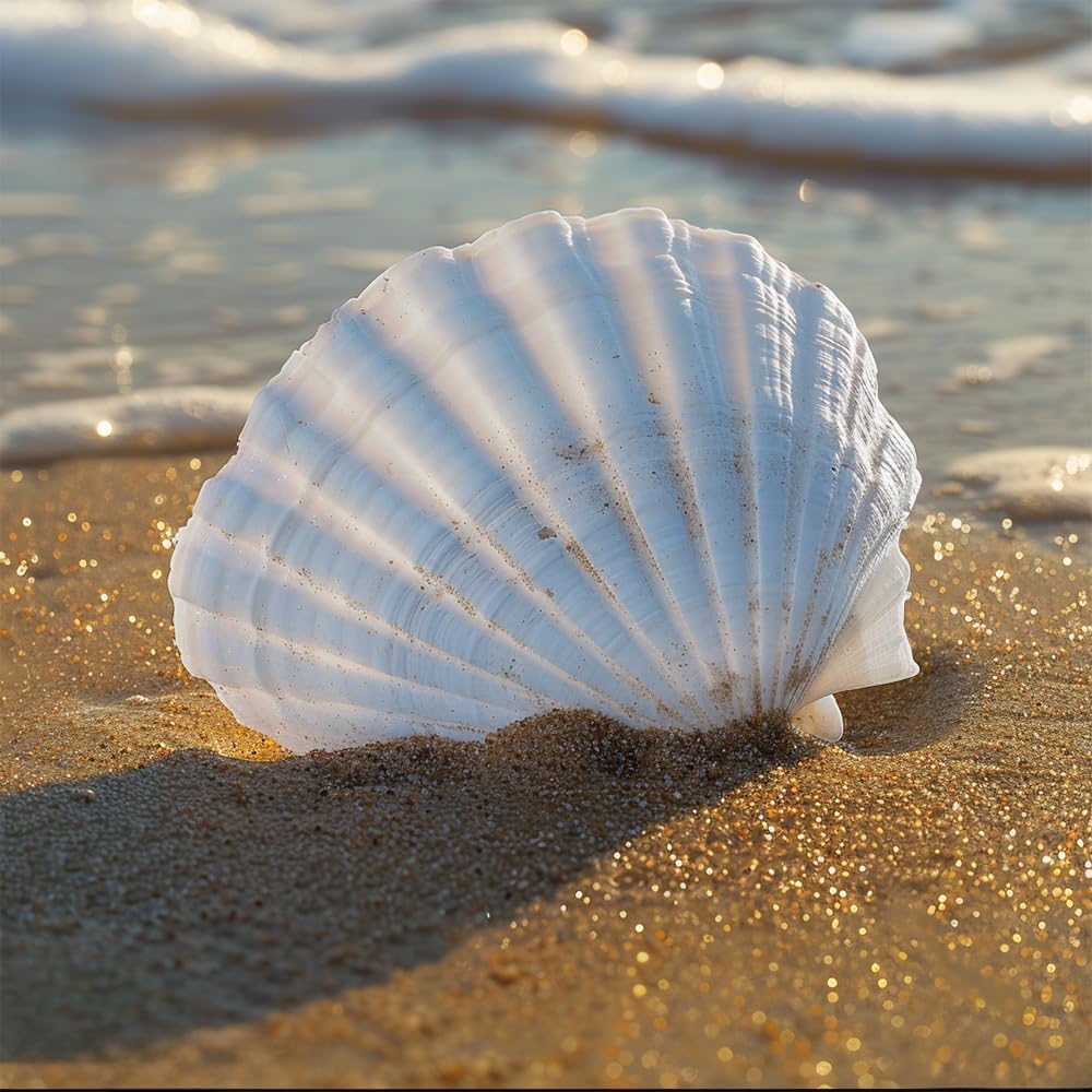 Large White Natural Scallop Seashells 2-3 Inch 12 Pack Decorative Sea Shells for DIY Painting Projects,Coastal Crafts,Beach Theme Decor,Wedding Centerpieces, Aquarium Decorations,Vase Fillers